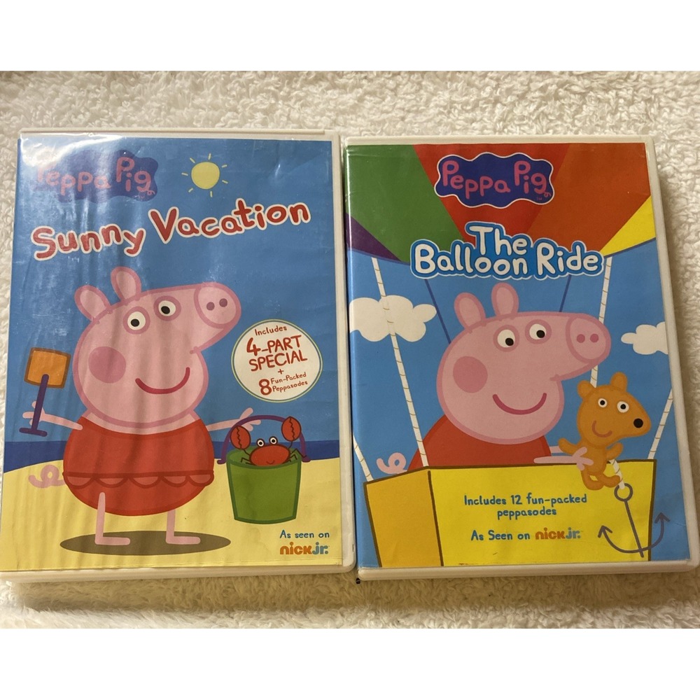 Peppa Pig Sunny Vacation & The Balloon Ride Dvd Lot Of 2 Nick Jr